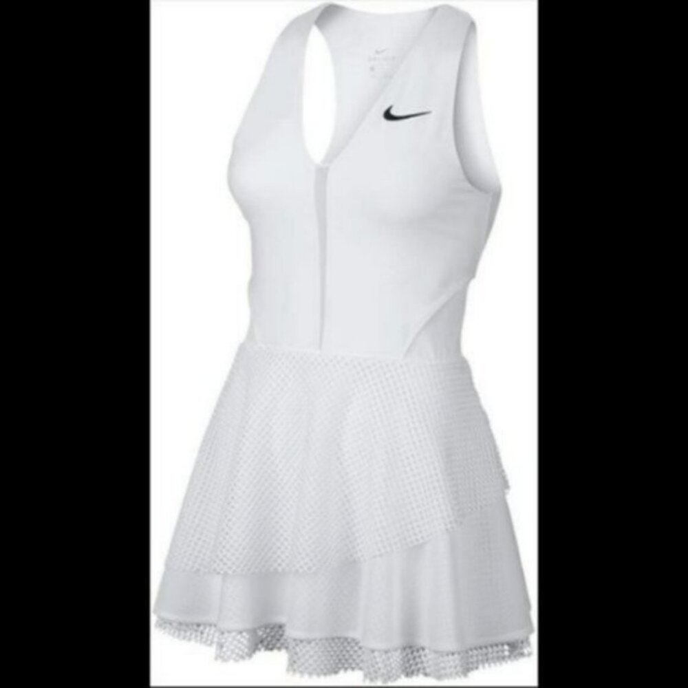 Nwt Nike STUNNING White Tennis Dress mesh skirt XS - Picture 5 of 13